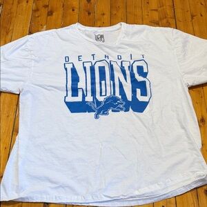 NFL Detroit Lions White and Blue Short Sleeve Tee
